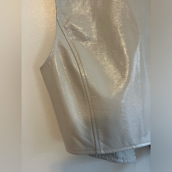 7 For All Mankind vegan leather cropped corset top - Picture 7 of 14